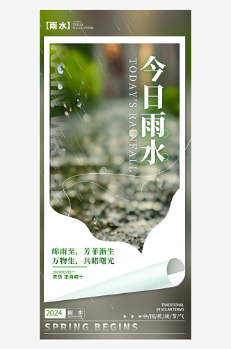 雨水节气摄影图海报