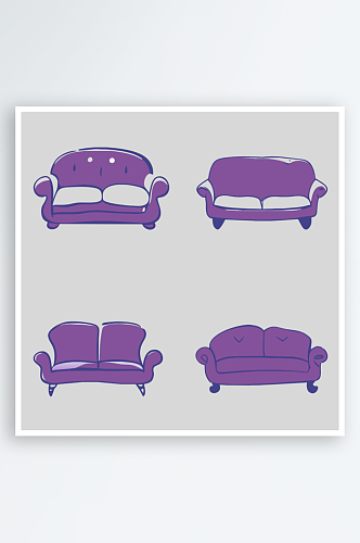 沙发可爱卡通风格免抠图图标
