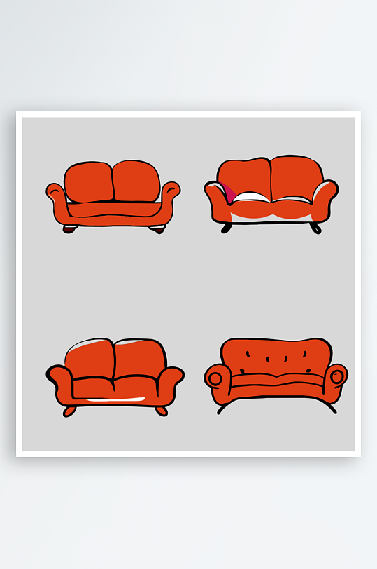 沙发可爱卡通免抠图小图标