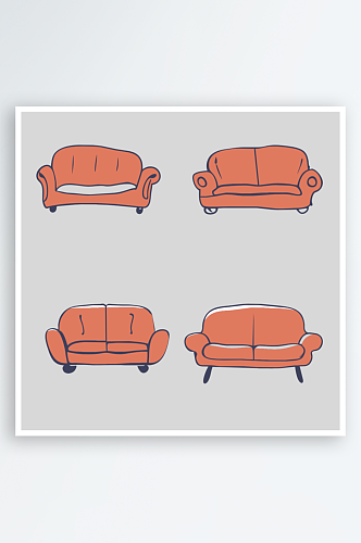 沙发可爱卡通免抠图小图标
