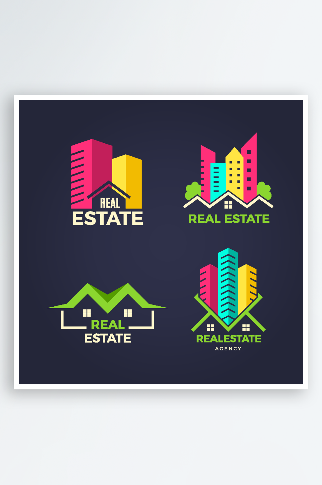 房屋建筑大厦矢量LOGO元素素材下载-众图网