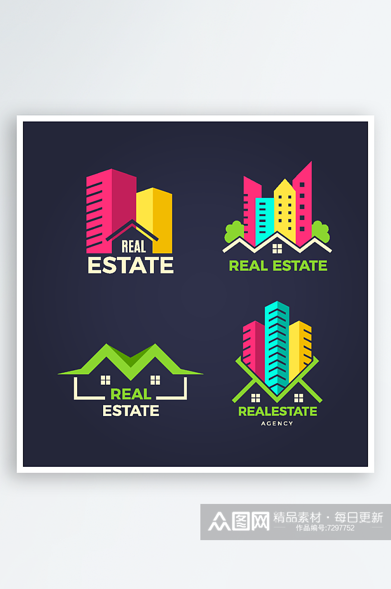 房屋建筑大厦矢量LOGO元素素材下载-众图网