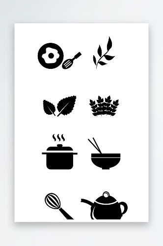 烘焙烹饪工具黑色图标