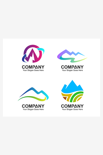 简约山脉矢量LOGO元素