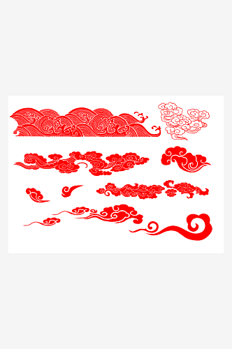 中式古典云纹边框图案元素