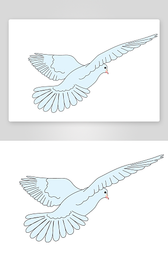 手绘矢量鸽子剪影素材