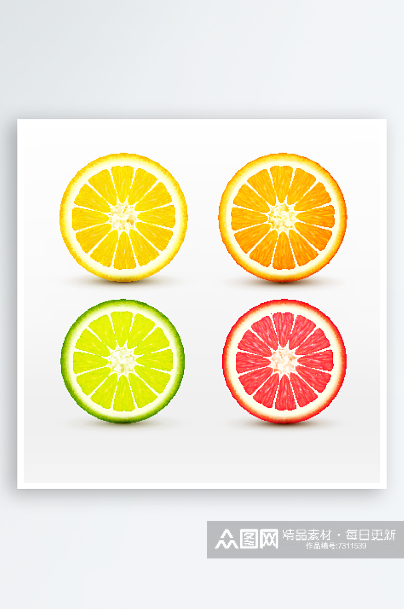 矢量水彩柠檬橙子水果素材素材