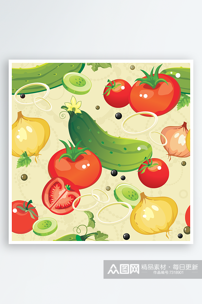 手绘蔬菜水果背景素材素材