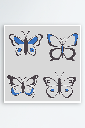 蝴蝶卡通风格免抠图图标