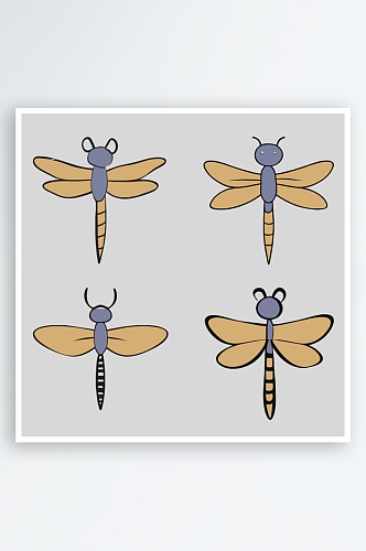蜻蜓卡通风格免抠图图标