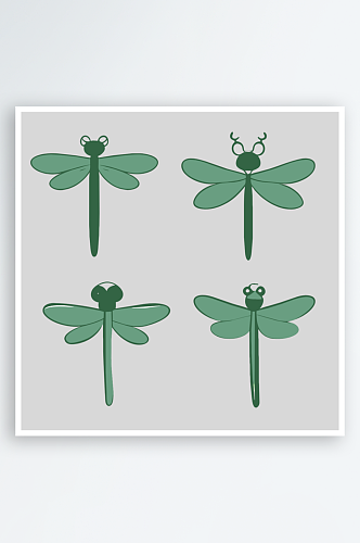 蜻蜓卡通风格免抠图图标