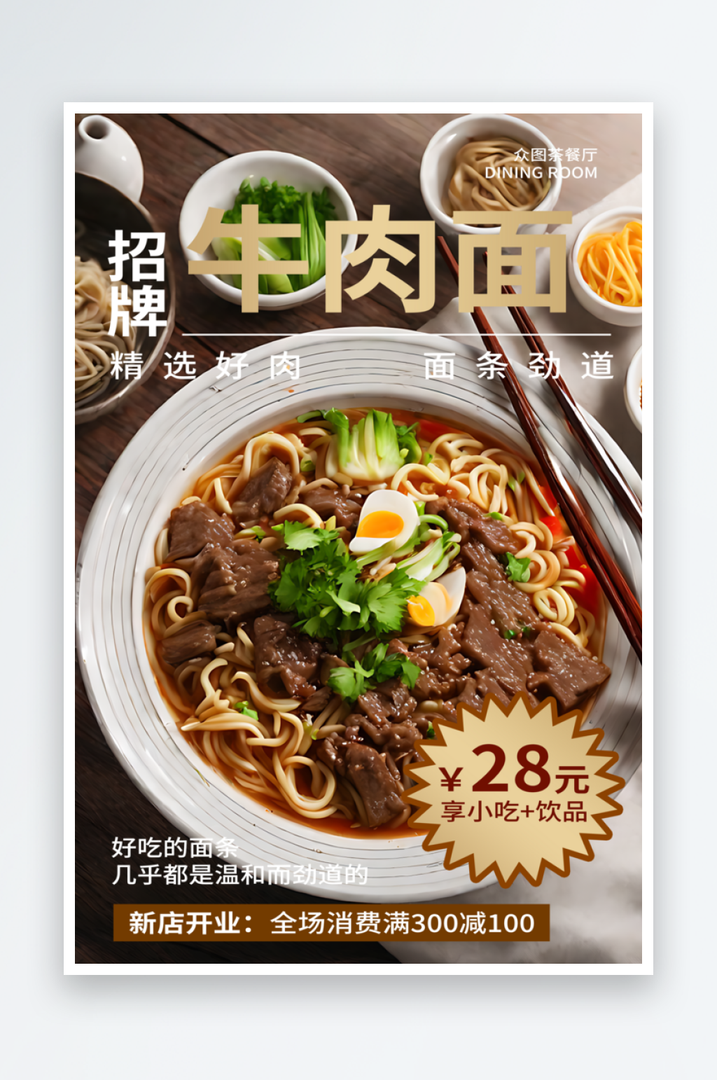 招牌牛肉面宣传摄影图海报素材