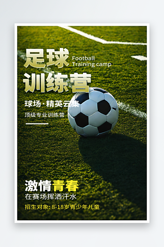 足球训练营宣传摄影图海报