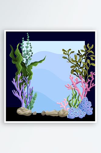 矢量海底生物贝壳游鱼图标