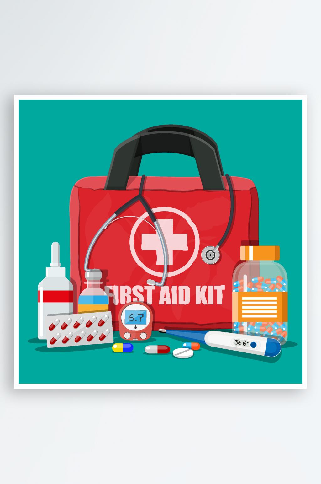 矢量病菌病毒人物卡通插画素材