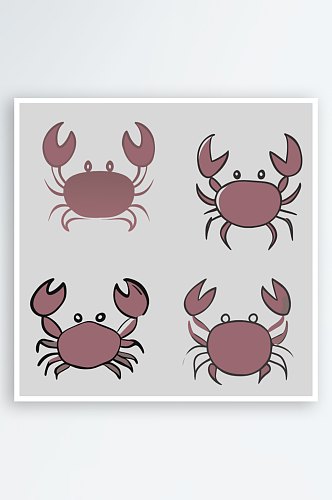 螃蟹卡通风格免抠图元素