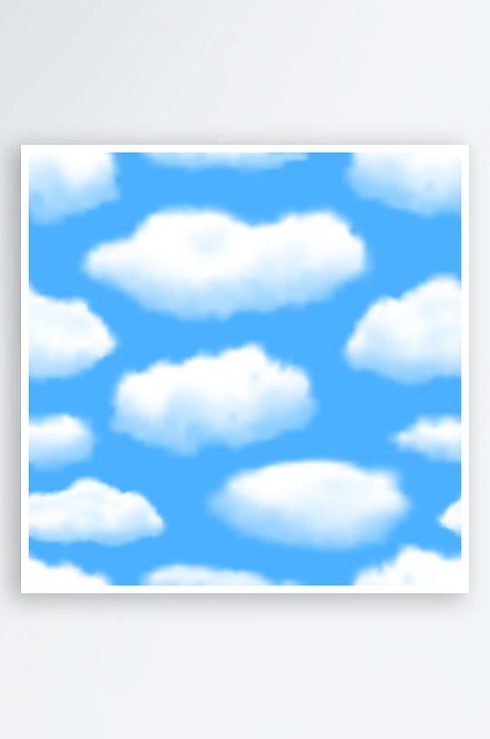 蓝天白云矢量风景画