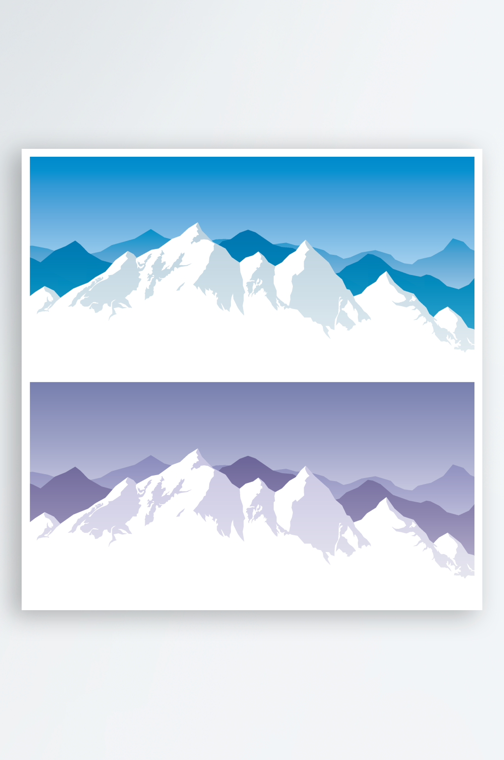 矢量风景画水彩插画素材