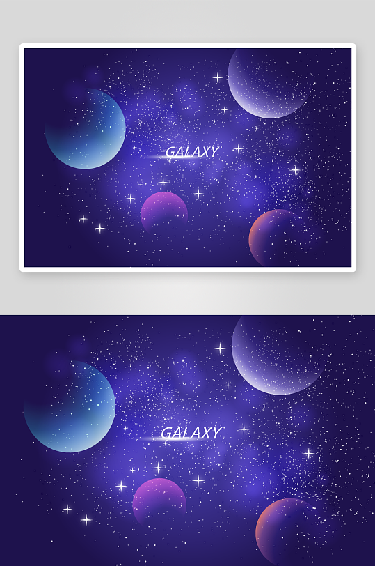 唯美海景星空树木唯美风景画