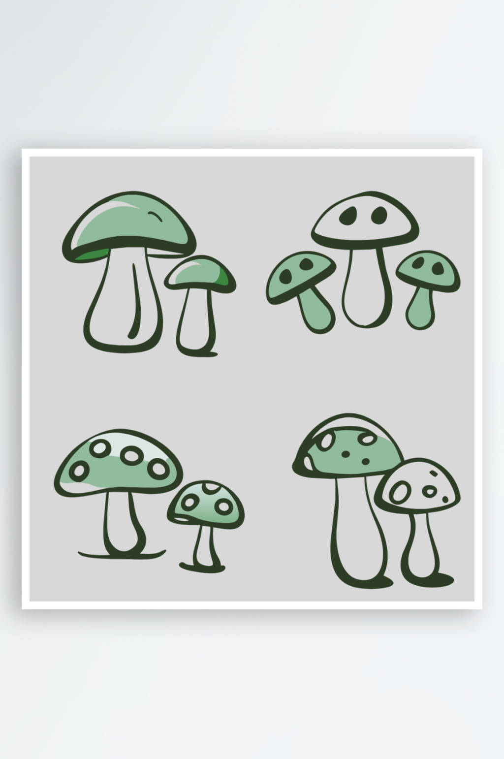 蘑菇卡通风格免抠图元素素材