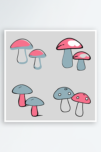 蘑菇卡通风格免抠图小元素