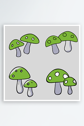 蘑菇卡通风格免抠图图标