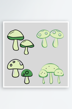 蘑菇卡通风格免抠图小图标