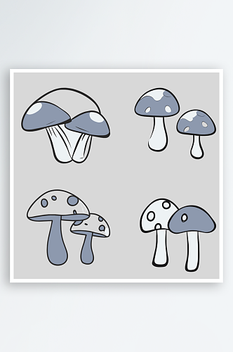 蘑菇卡通风格免抠图图标