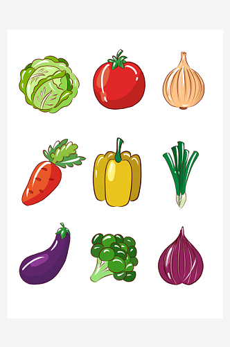 手绘蔬菜设计元素素材