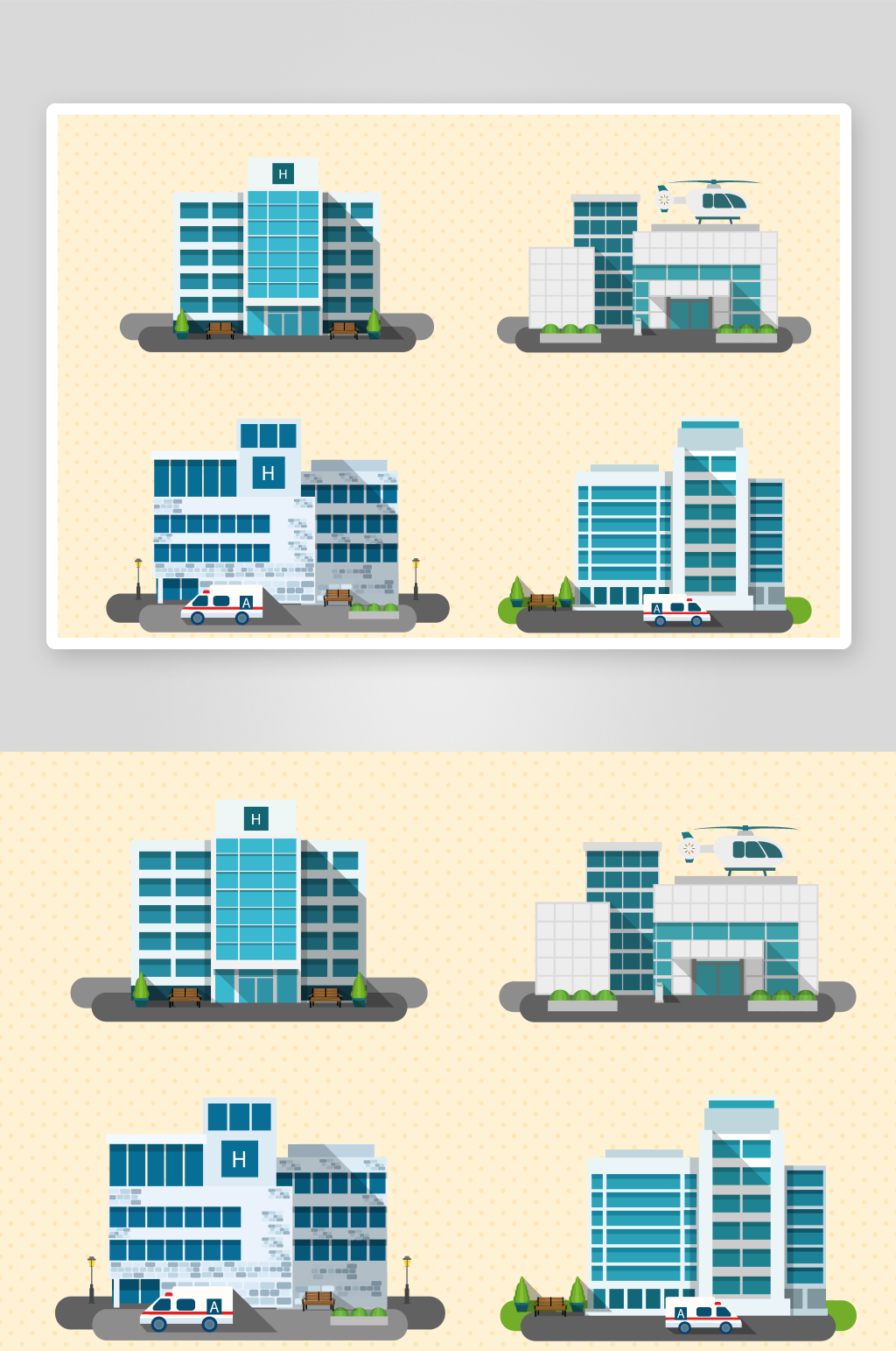 矢量现建筑风景画插画素材素材