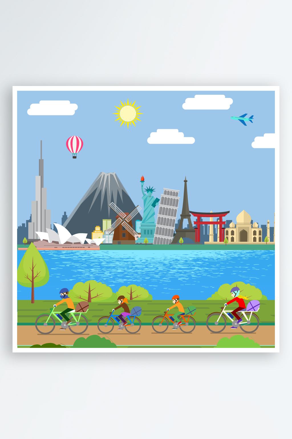 矢量建筑插画素材素材