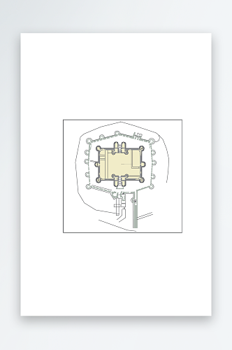 矢量简约水彩建筑图标素材