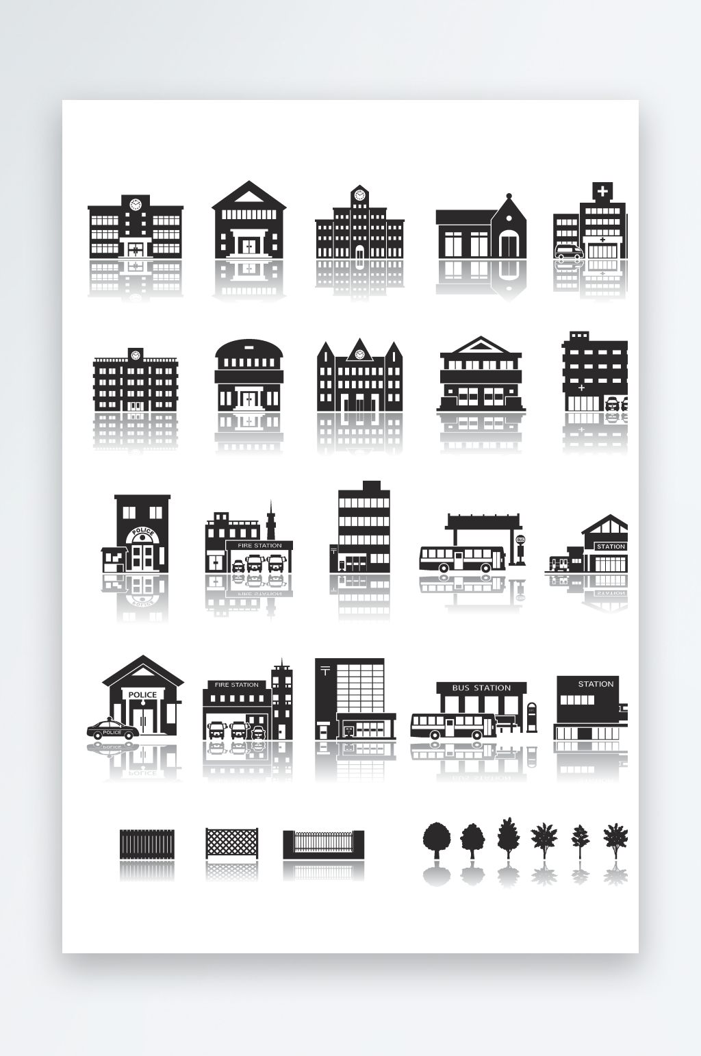 唯美建筑插画素材素材