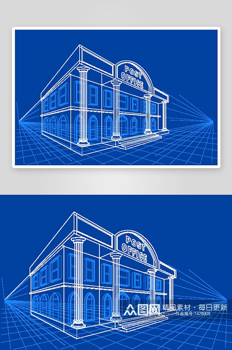 矢量水彩建筑插画素材素材