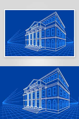 矢量建筑水彩建筑插画素材