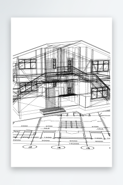 矢量唯美建筑插画素材