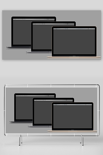 笔记本电脑显示屏模版素材样机