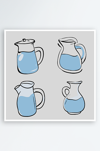 水瓶卡通风格免抠图元素