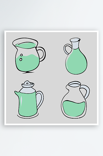 水瓶卡通风格免抠图元素