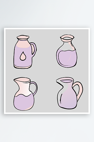 水瓶卡通风格免抠图图标