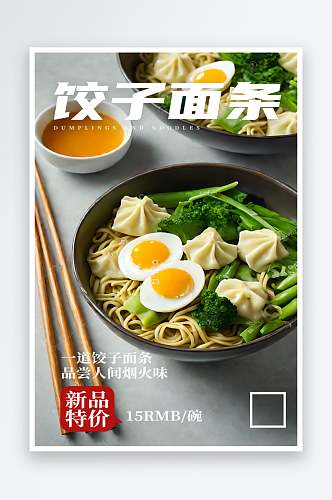 饺子面条宣传摄影图海报