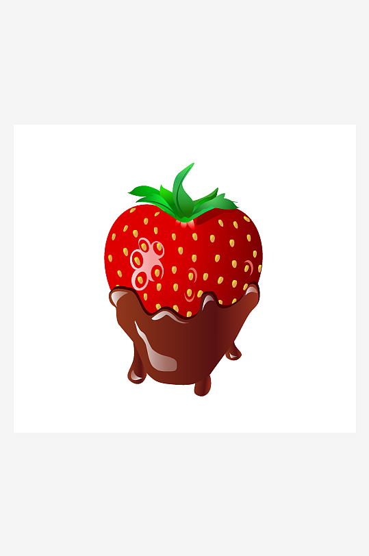 水彩美食草莓巧克力甜品素材