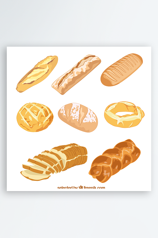 矢量甜品甜甜圈面包美食图标素材