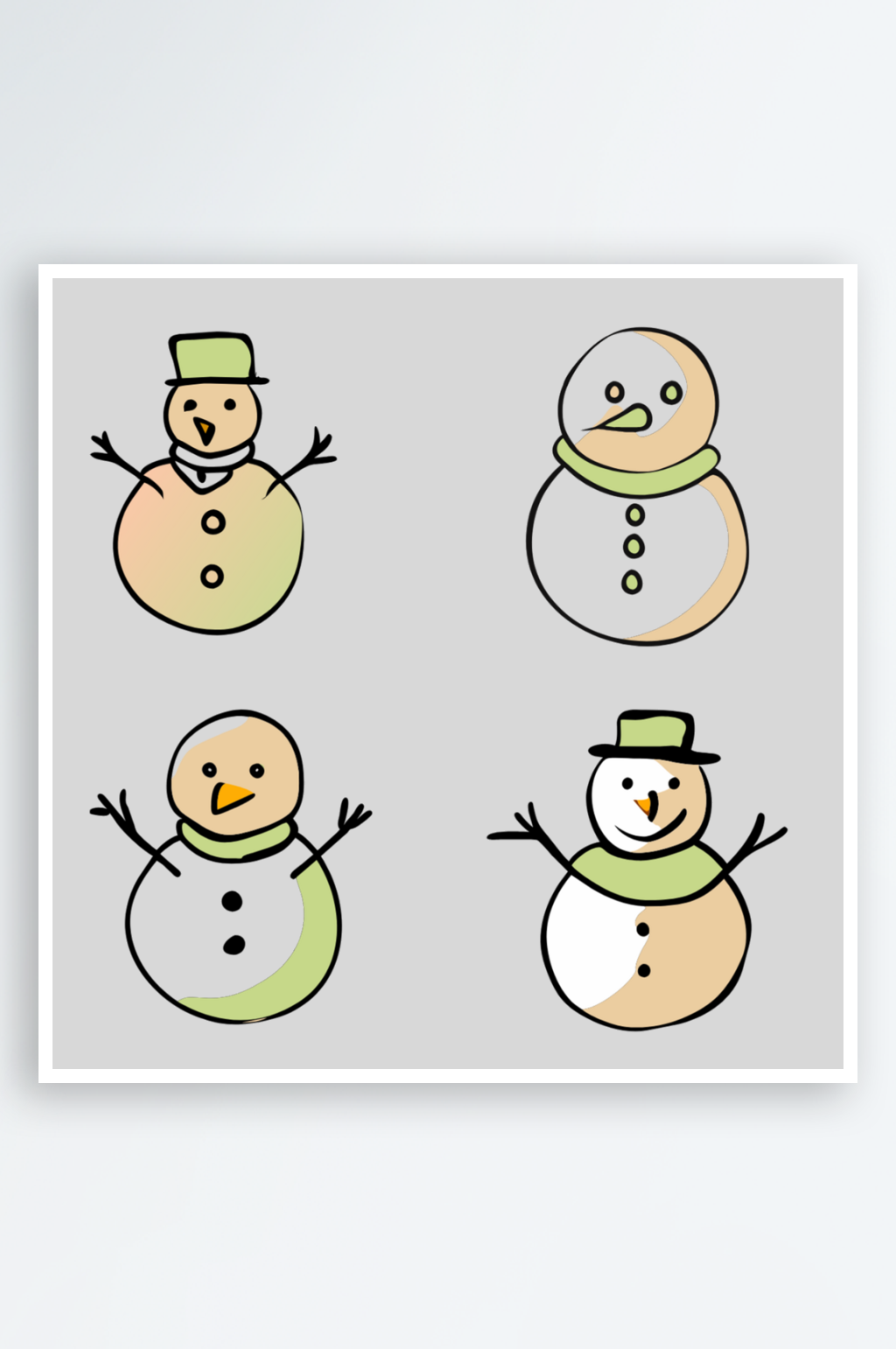 雪人卡通风格免抠图元素素材