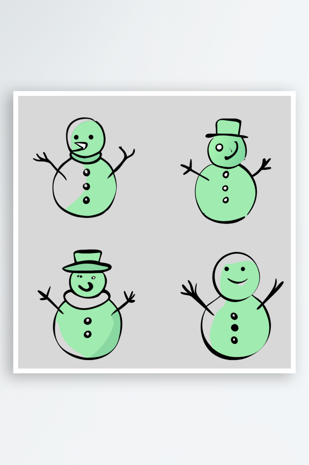 雪人卡通风格免抠图元素素材