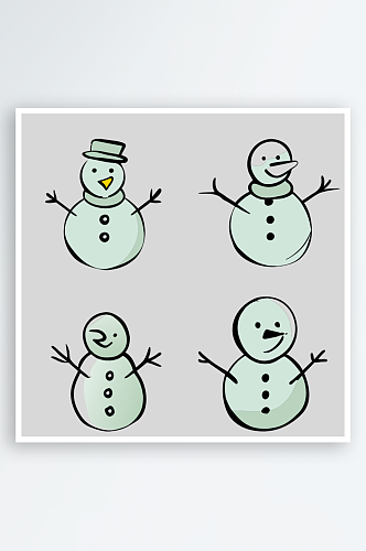 雪人卡通风格免抠图元素