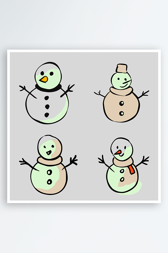 雪人卡通风格免抠图元素