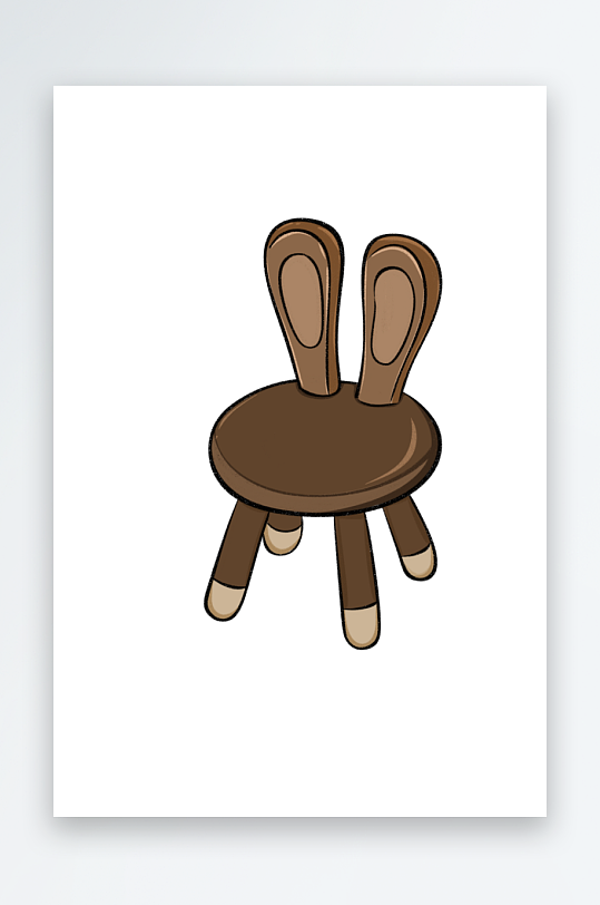 兔子木头凳子简笔画