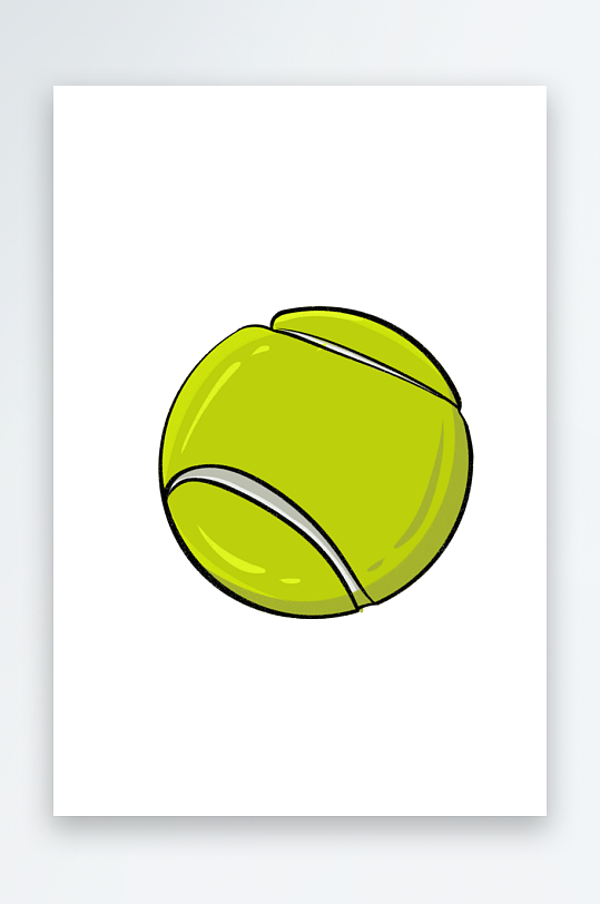 一颗简笔画绿色网球
