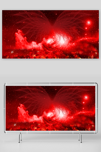 红色发光宇宙星光背景素材
